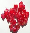 25 9mm Transparent Red Lustre Three Petal Flower Drop Beads
